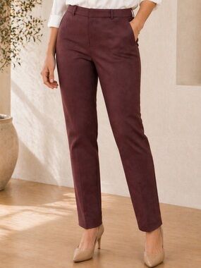 Banana Republic Sloan Curvy Fit Pants – Size 6 - Maroon Micro Dot - Skinny Ankle